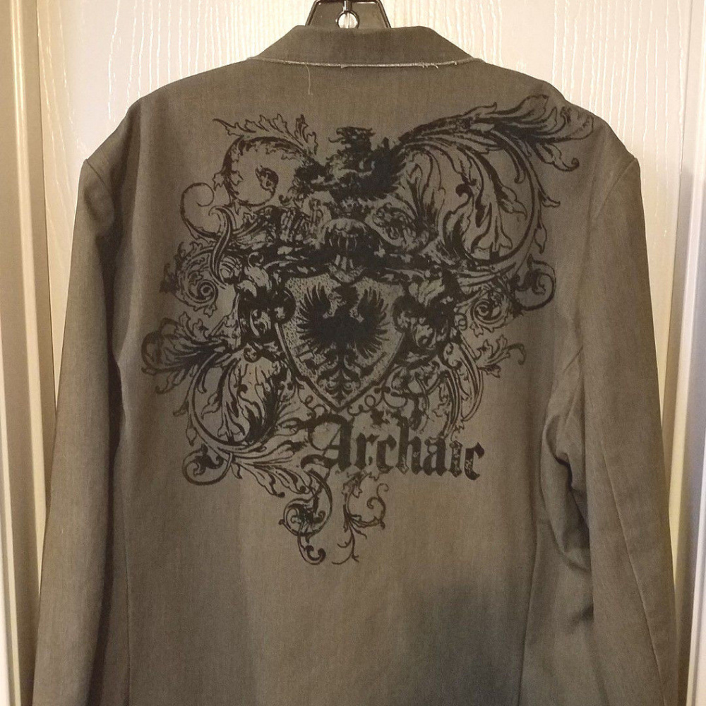 NEW Y2K Archaic Men's Blazer with Dragon / Bird design GOT = 2000S STYLIST